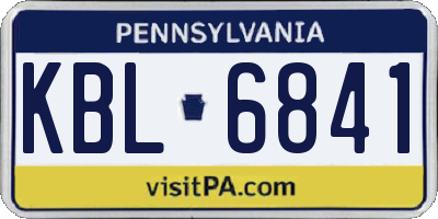 PA license plate KBL6841