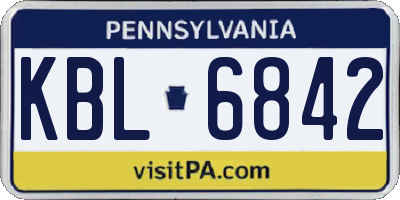 PA license plate KBL6842