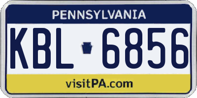 PA license plate KBL6856