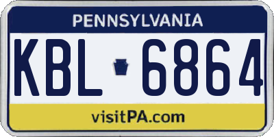 PA license plate KBL6864
