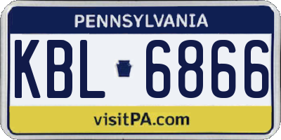 PA license plate KBL6866