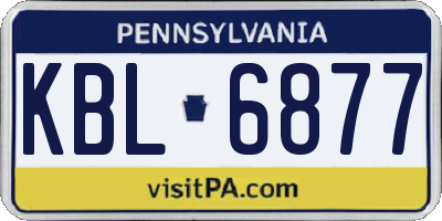 PA license plate KBL6877