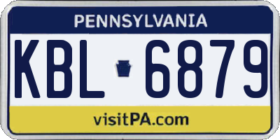 PA license plate KBL6879