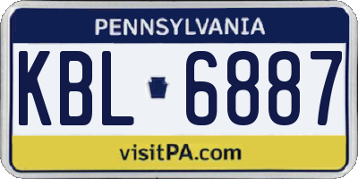 PA license plate KBL6887