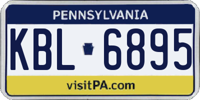 PA license plate KBL6895