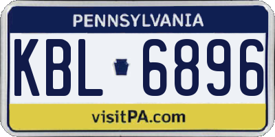 PA license plate KBL6896