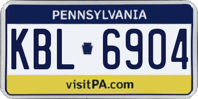 PA license plate KBL6904
