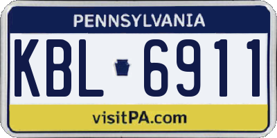PA license plate KBL6911