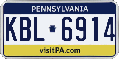 PA license plate KBL6914