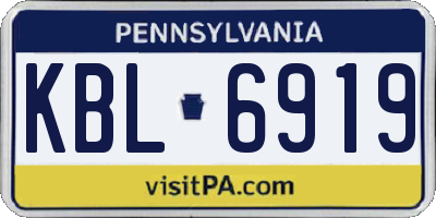 PA license plate KBL6919
