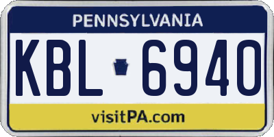 PA license plate KBL6940
