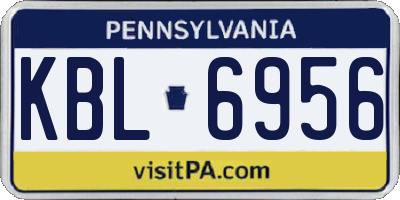 PA license plate KBL6956