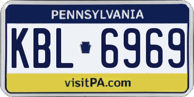 PA license plate KBL6969