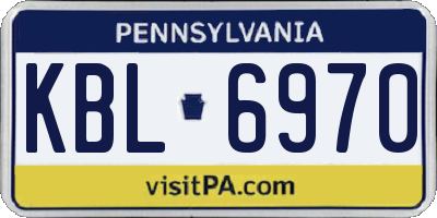 PA license plate KBL6970