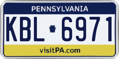 PA license plate KBL6971