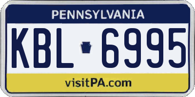 PA license plate KBL6995