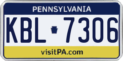 PA license plate KBL7306
