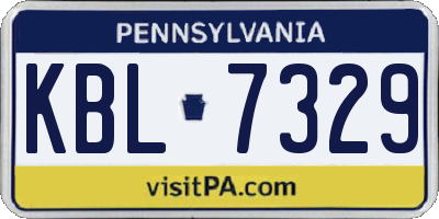 PA license plate KBL7329