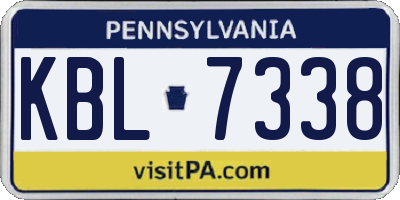 PA license plate KBL7338