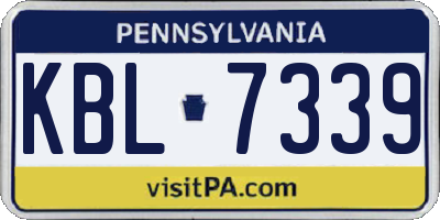 PA license plate KBL7339