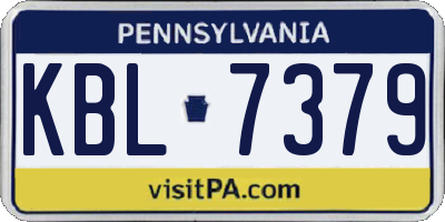 PA license plate KBL7379