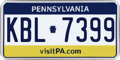 PA license plate KBL7399