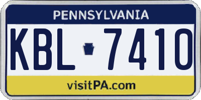 PA license plate KBL7410