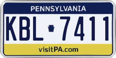 PA license plate KBL7411