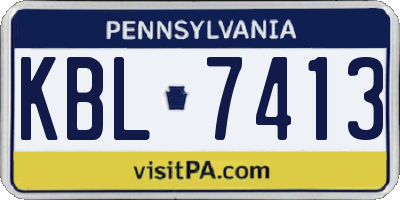 PA license plate KBL7413