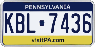 PA license plate KBL7436