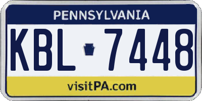 PA license plate KBL7448
