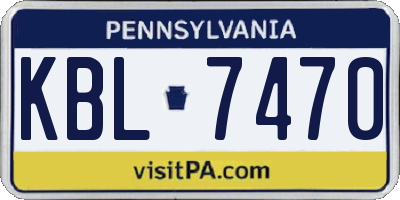 PA license plate KBL7470