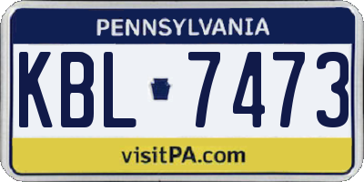 PA license plate KBL7473