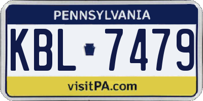 PA license plate KBL7479