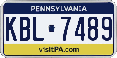 PA license plate KBL7489