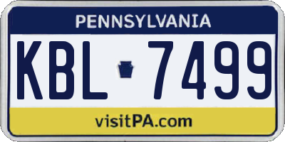 PA license plate KBL7499