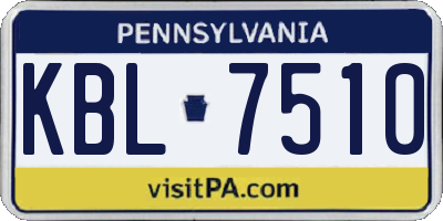 PA license plate KBL7510