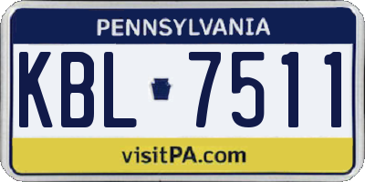 PA license plate KBL7511