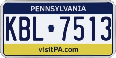 PA license plate KBL7513