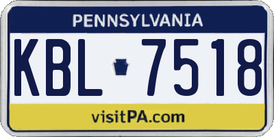 PA license plate KBL7518