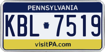 PA license plate KBL7519