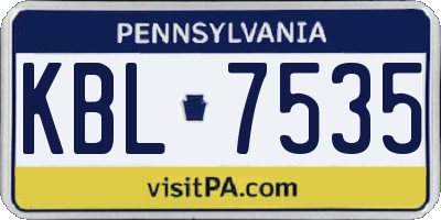 PA license plate KBL7535