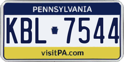 PA license plate KBL7544