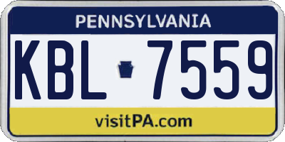 PA license plate KBL7559