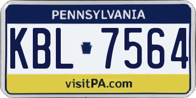 PA license plate KBL7564