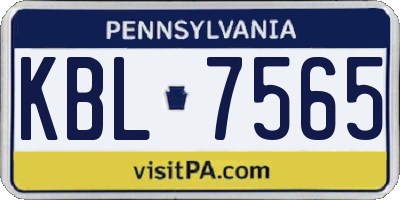 PA license plate KBL7565