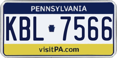 PA license plate KBL7566