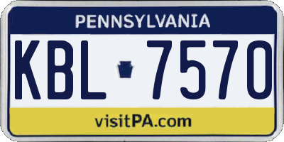 PA license plate KBL7570
