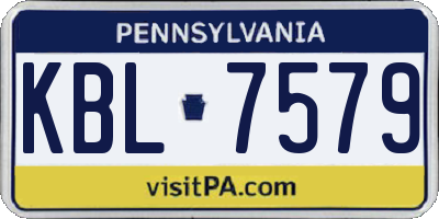 PA license plate KBL7579