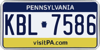 PA license plate KBL7586